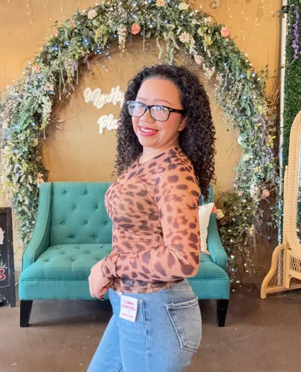 Spotted in Style Mesh Top
